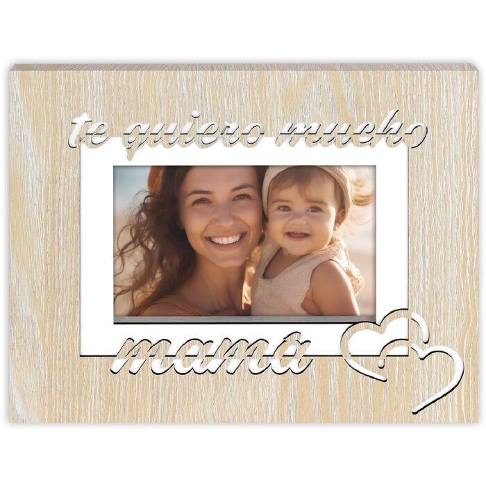 ZEP Holz-Fotorahmen Estella 10x15 cm "te quiero mucho mama" braun