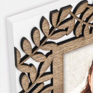 ZEP Fotorahmen Michela Holz Kommunion 10x15 cm mit Laub- und Kreuzmuster