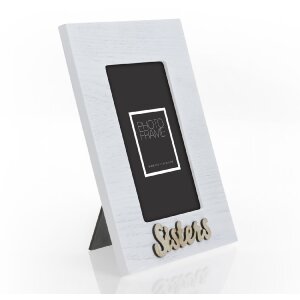ZEP Holz-Fotorahmen Lilly 10x15 cm weiß Aufsteller Sisters Schriftzug