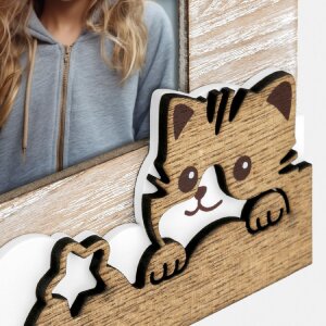 ZEP Holz-Fotorahmen Figaro 10x15 cm Braun Katzenmotiv