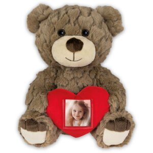ZEP Teddy mit Herz-Bilderrahmen 3,5x4,5 cm braun 16x13x23 cm