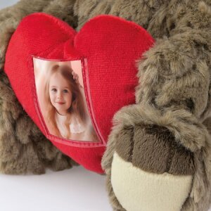 ZEP Teddy mit Herz-Bilderrahmen 3,5x4,5 cm braun 16x13x23 cm