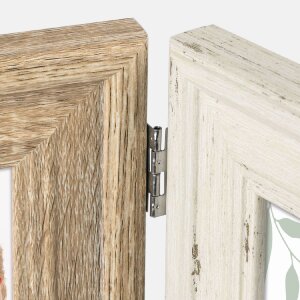 ZEP Doppelrahmen Imperia 3 Fotos 10x15 cm 47,5x21 cm Naturholz Weiß Grau