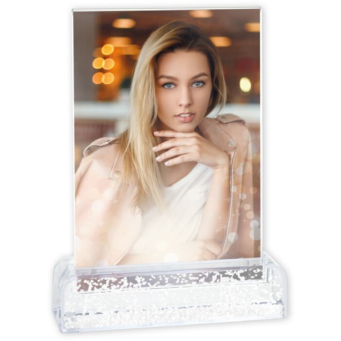 ZEP Glitter-Fotorahmen Wynn Schnee weiß 10x15 cm