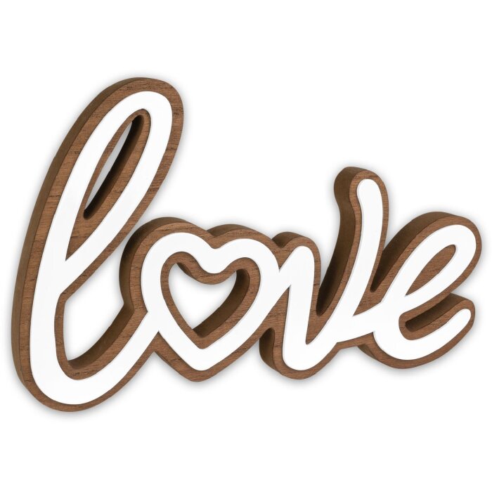Деревянная надпись Love ZEP Cuvier коричнево-белая 30x20 см