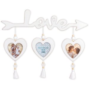 Деревянная фотогалерея ZEP Делия 3 фото 9x9 см сердце...