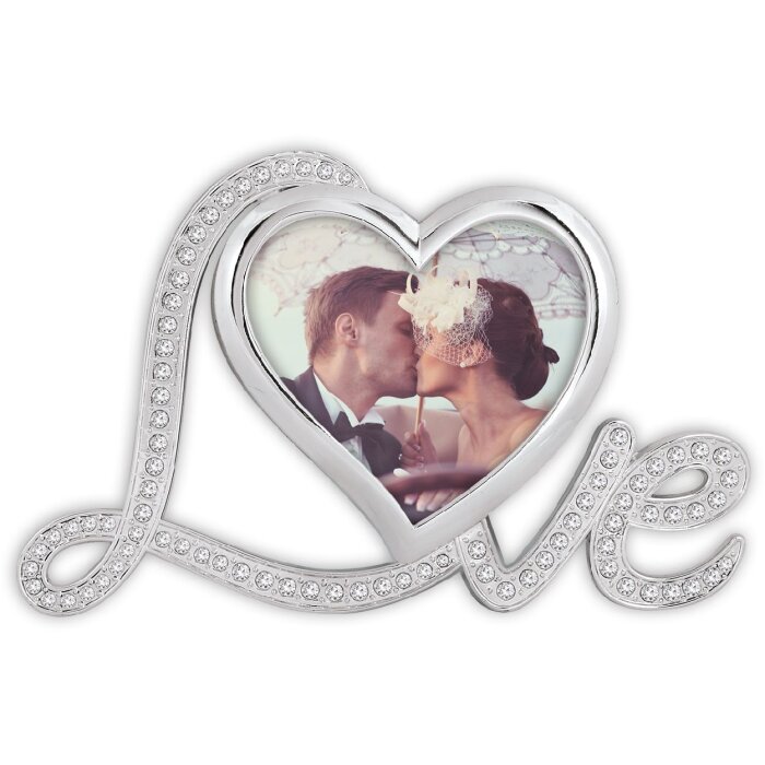 ZEP Metall-Portraitrahmen Margot 8x8 cm Herzform mit "Love"-Schriftzug
