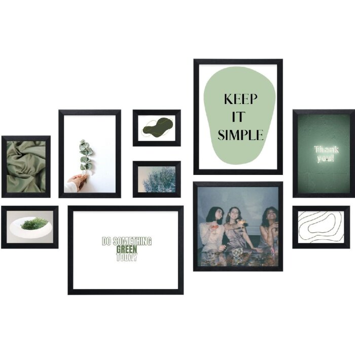 Deknudt S41VH2 Picture Wall 10 рамок черного цвета различных размеров Размеры от 10x15 до 30x40