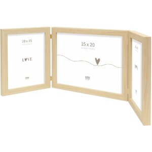 Deknudt S43AH1 Multi Bilderrahmen Natur für 10x15 cm und 15x20 cm Fotos