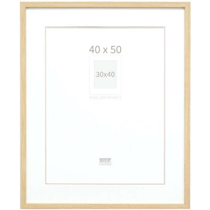 Deknudt S43AH1 Bilderrahmen Naturholz 40x50cm mit Passepartout 30x40cm