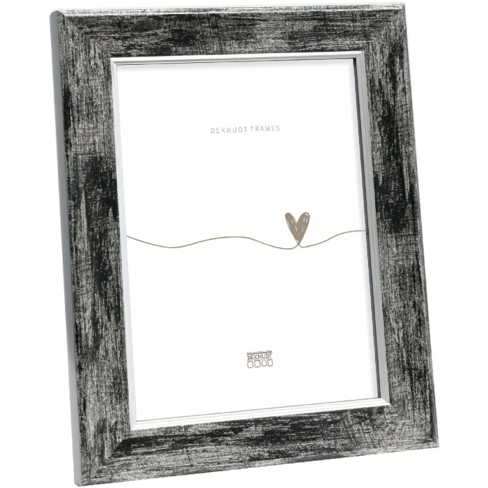 Deknudt S45YE2 Holzrahmen Schwarz Silberkante 20x25 cm