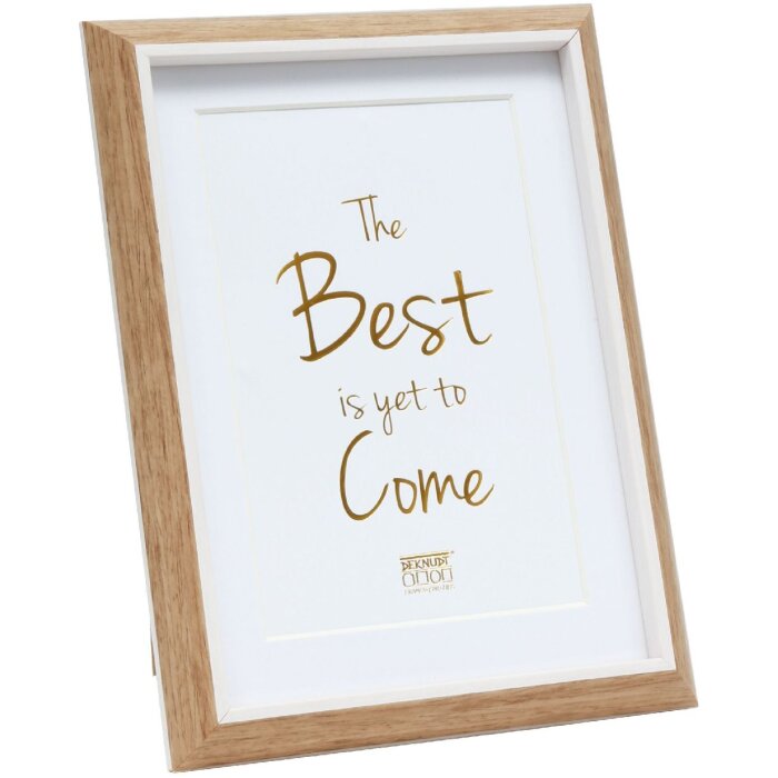 Deknudt S46WG4 Rahmen Natur Weiß Passepartout 15x20cm