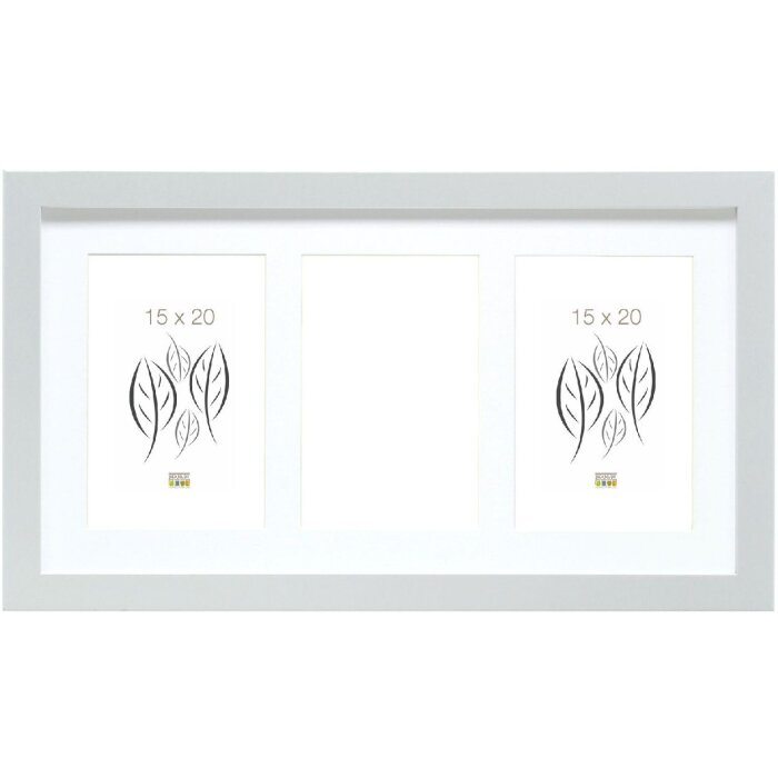 Фоторамка Deknudt S66KD1 серебристая 3 фото 15x20 см с пассатижами