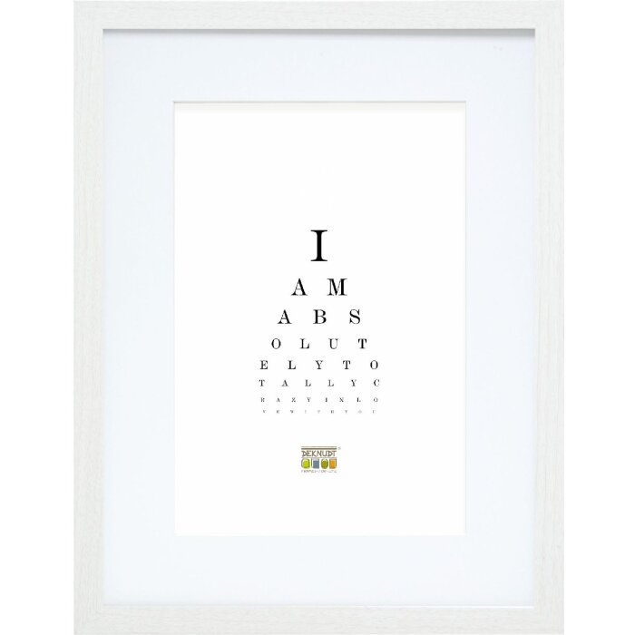 Deknudt S66KF1 Bilderrahmen Weiß mit Passepartout 29.7x42 cm