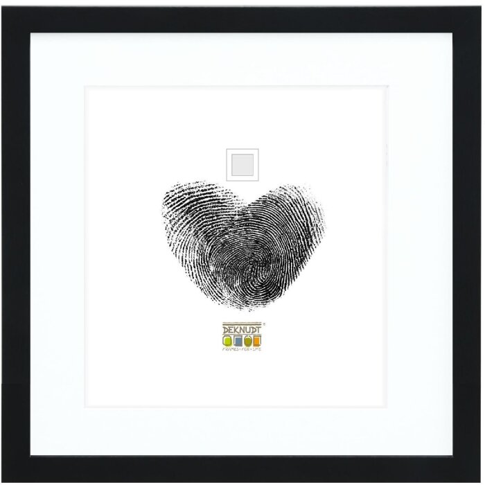 Фоторамка Deknudt S66KF2 черная с белым паспарту 50x50 см