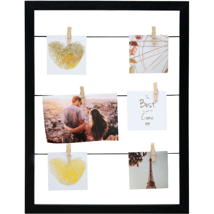 Deknudt S68VA2 Memotafel schwarz Wäscheklammern 30x40 cm