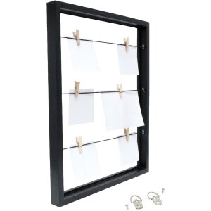 Deknudt S68VA2 Memotafel schwarz Wäscheklammern 30x40 cm