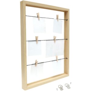 Deknudt S68VA3 Memotafel naturfarbe Wäscheklammern 30x40 cm