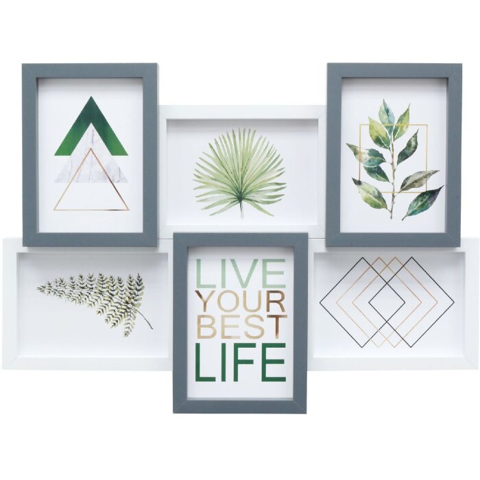 Deknudt S68VC9 Рамка для галереи 6 фотографий 15x20 см белый/серый