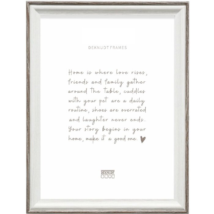 Deknudt S68VG2 Bilderrahmen Weiß mit Braun-Grauer Kante 13x18 cm