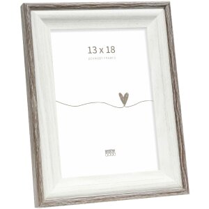 Deknudt S68VG2 Bilderrahmen Weiß mit Braun-Grauer Kante 13x18 cm
