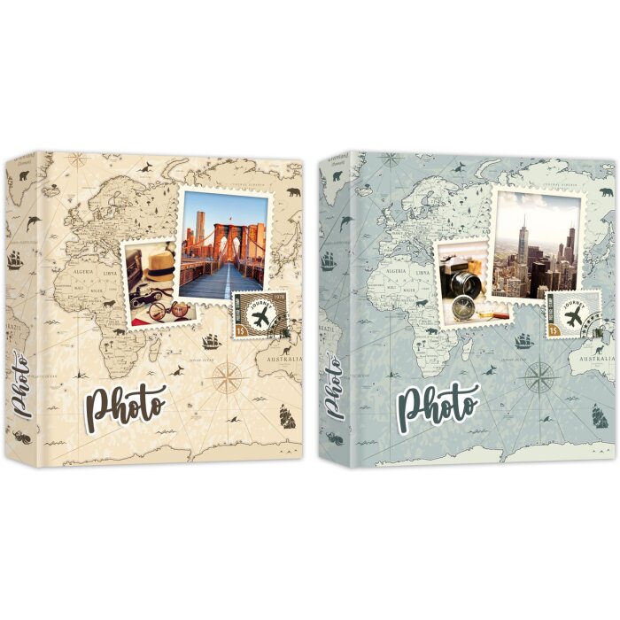 Альбом для вставки ZEP Adventure — 100 или 200 фото, 10x15/13x19 см, синий/коричневый