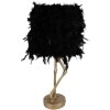 Clayre & Eef 5LMC0035 Tischlampe Schwarz Federn 30x30x69 cm E27/max 1x60W