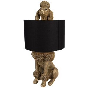 Clayre & Eef 5LMC0036 Tischlampe Pudel Gold Schwarz...