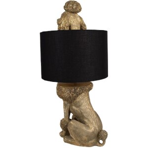 Clayre & Eef 5LMC0036 Tischlampe Pudel Gold Schwarz...