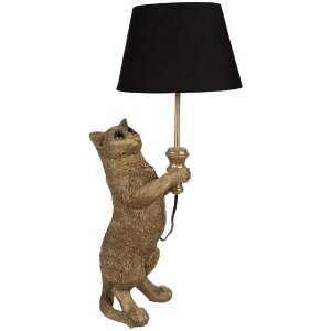 Clayre & Eef 5LMC0037 Tischlampe Katze Bronze-Optik...
