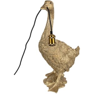 Clayre & Eef 5LMP671 Tischlampe Gans goldfarben...
