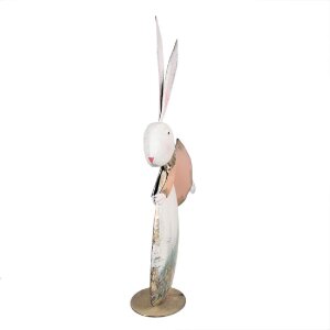 Clayre & Eef 5Y1215 Osterhase Dekofigur Pastellrosa 35x11x56 cm