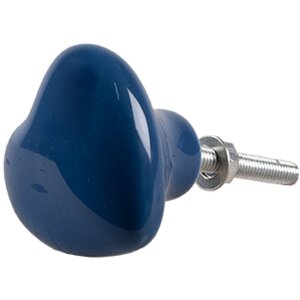 Clayre & Eef 65294 Дверная ручка в форме сердца темно-синего цвета Ø 4x3/6 см Комплект из 4 штук