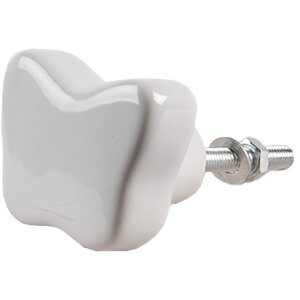 Clayre & Eef 65300 Дверная ручка фарфор белый 4x3/6 см набор из 4 штук