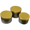 Clayre & Eef 65458 Набор шляпных коробок Золото Черный Ø 25x17 23x16 21x14 см