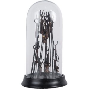 Clayre & Eef 65463 Glasglocke mit Dekoration Schwarz...