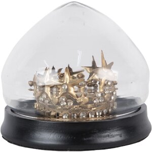 Clayre & Eef 65467 Glasglocke mit Krone Deko Ø...