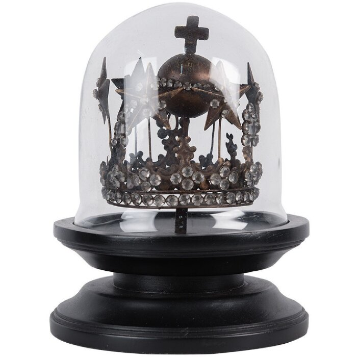 Clayre & Eef 65468 Glasglocke mit Krone Dekoration Ø 20x26 cm