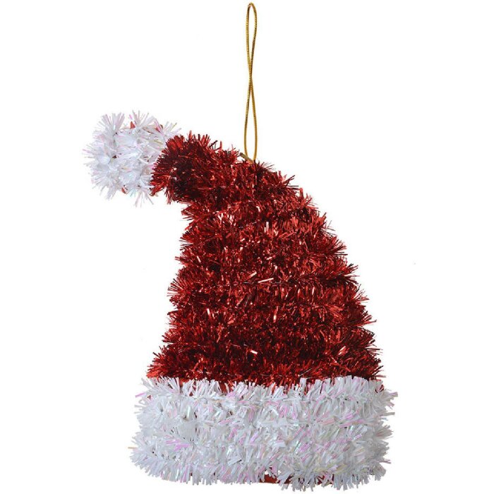 Clayre & Eef 65478 Dekoration Weihnachtsmütze Rot Weiß 9x5x13 cm