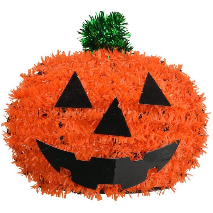 Clayre & Eef 65498 Dekoration Anhänger Kürbis Ø 13x6 cm Orange Kunststoff