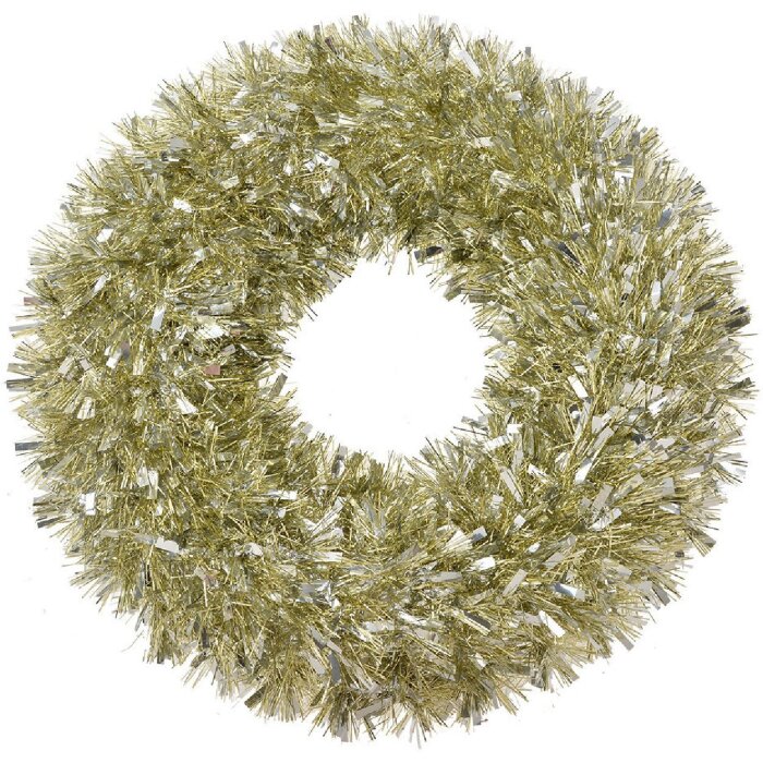 Clayre & Eef 65524 Украшение Венок Рождественский Ø 45x6 см Золото