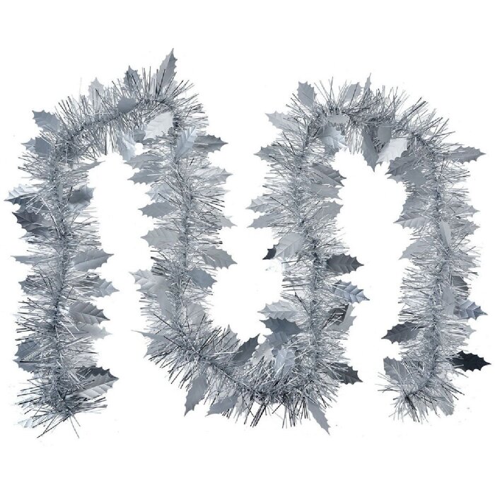 Clayre & Eef 65545ZI Weihnachtsgirlande Silber 200 cm