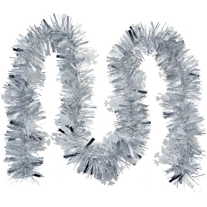 Clayre & Eef 65558 Украшение Гирлянда рождественская 200 см серебро