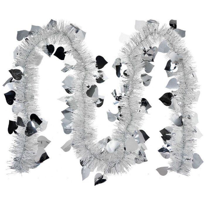 Clayre & Eef 65561W Girlande Weihnachten Herzdekor Silber 200cm