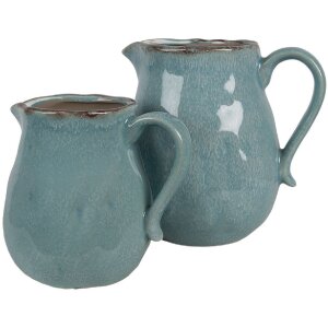 Clayre & Eef 6CE1713BL Dekoration Kanne Blau 17x13x15 cm