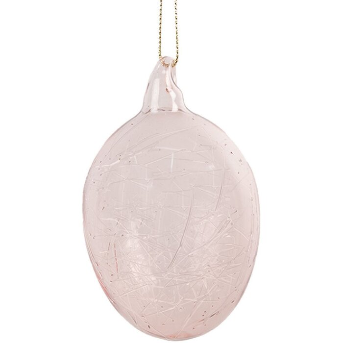 Clayre & Eef 6GL4447 Dekoration Ei Rosa Glas Ø 6x10 cm Landhausstil