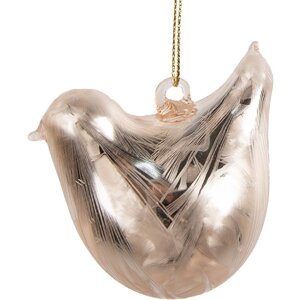 Clayre & Eef 6GL4454 Hängedekoration Vogel Gold 7x4x6 cm