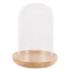 Clayre & Eef 6GL4481 Glasglocke Holzuntersetzer Ø 13x16 cm