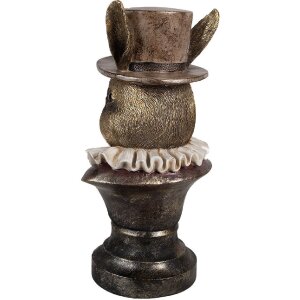 Clayre & Eef 6PR4140 Dekoration Kaninchen 19x16x35 cm Antik-Bronze