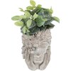 Clayre & Eef 6TE0500 Blumentopf Blumenfrau Grau 27x22x31 cm